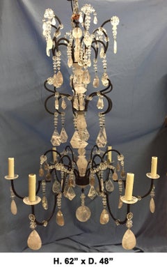 Neoclassical Style Rock Crystal Six-Light Chandelier