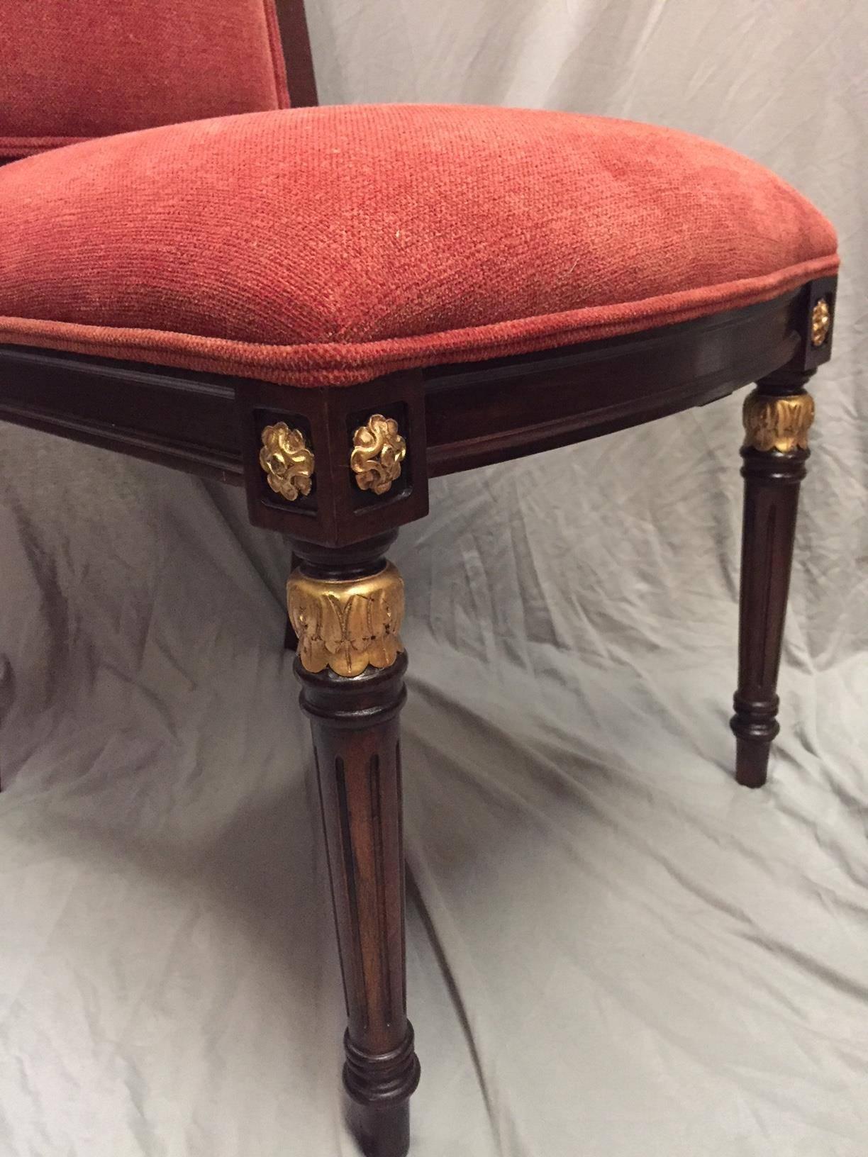 Carved Set of 12 Mahogany Dining Chairs by E.J. Victor
