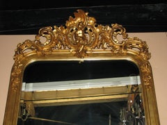 Espejo francés dorado con placas de porcelana de Sèvres, S. XIX