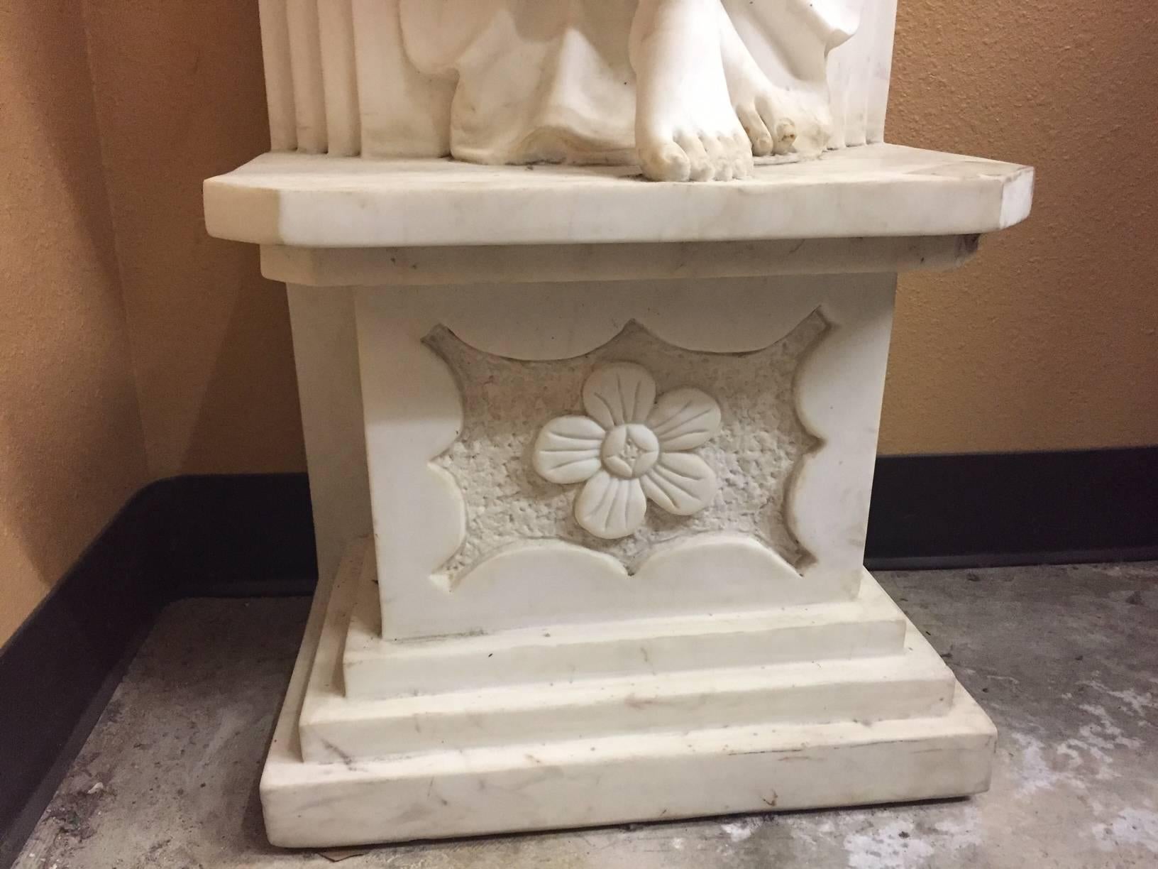 Italian Neoclassical Style Marble Figural Panel For Sale 5