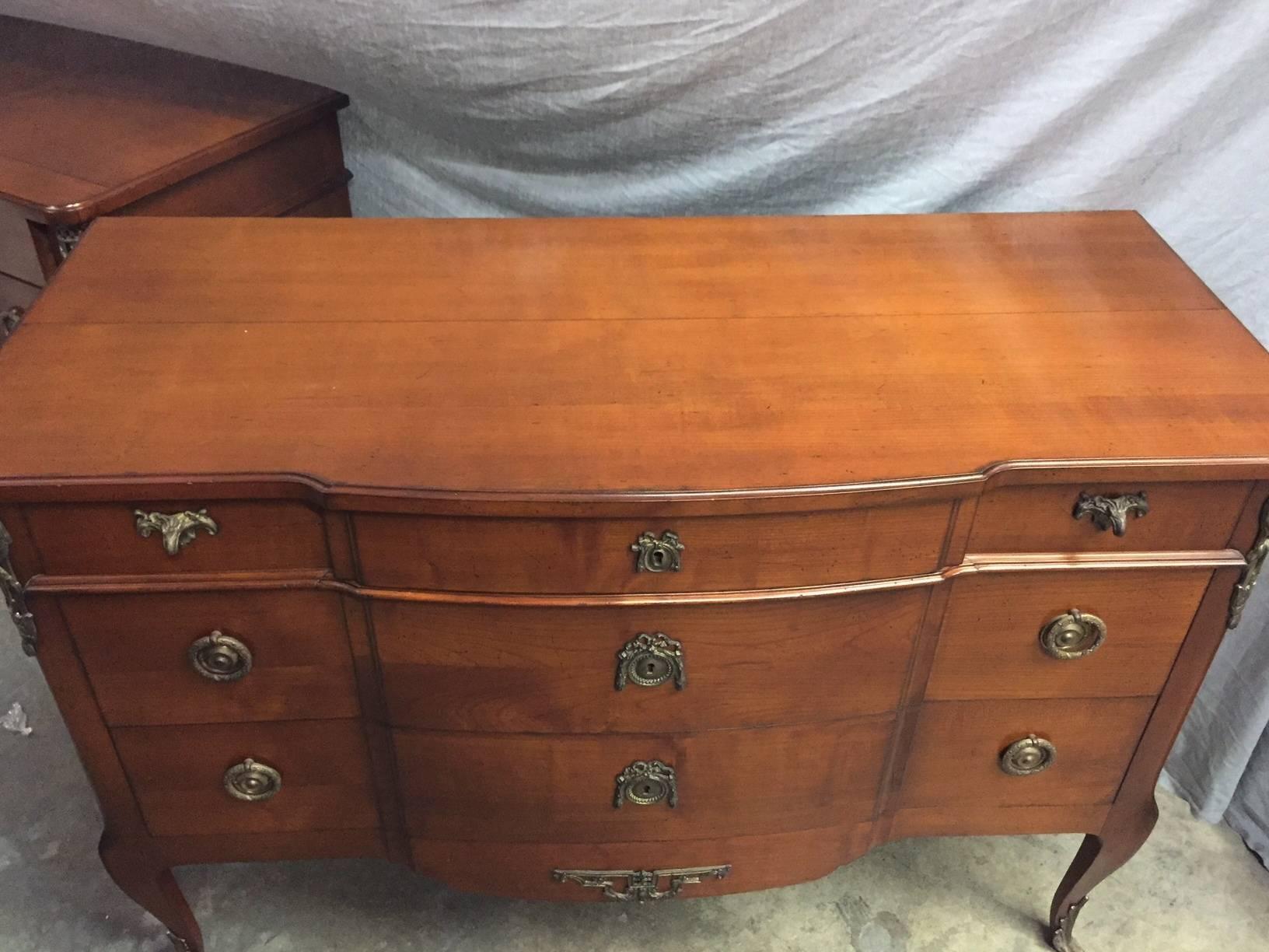 Pair of French Fruitwood Commodes, Transitional Style 3