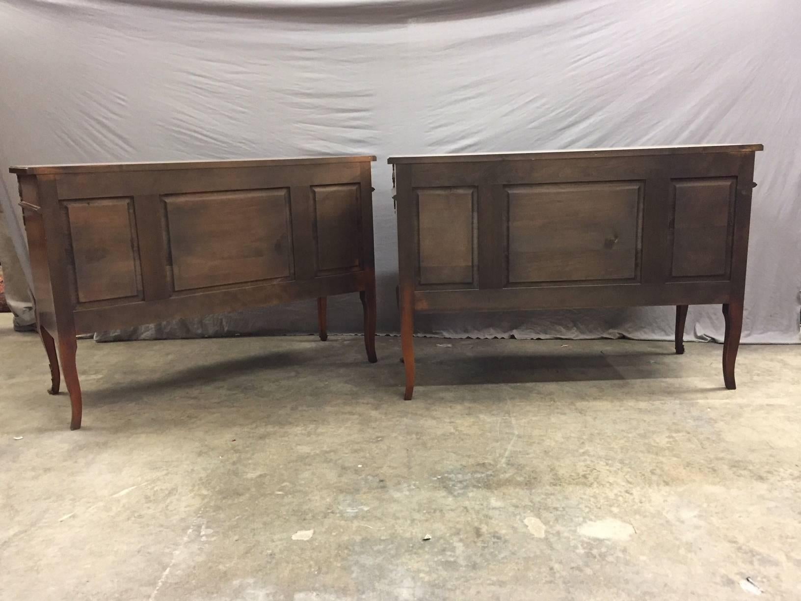 Pair of French Fruitwood Commodes, Transitional Style 4