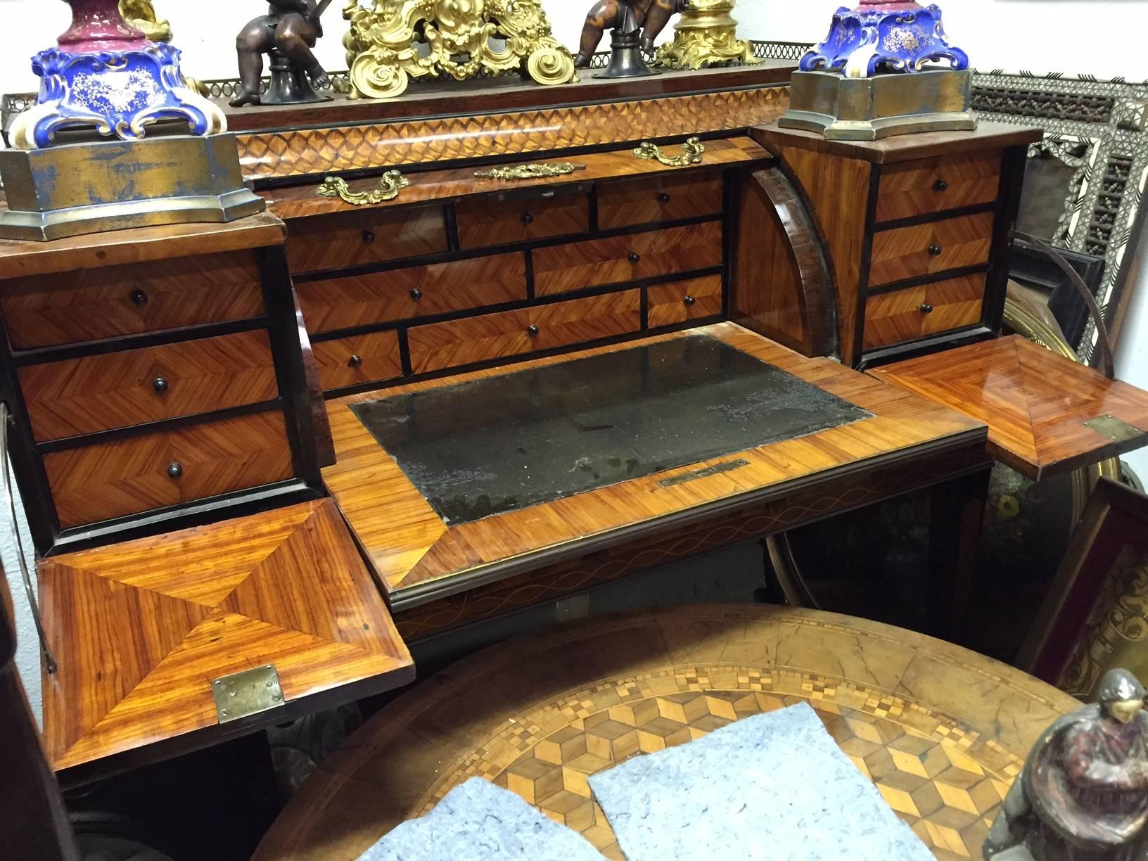 18th Century and Earlier 18th Century Italian Inlaid Desk with Fine Marquetry and Parquetry
