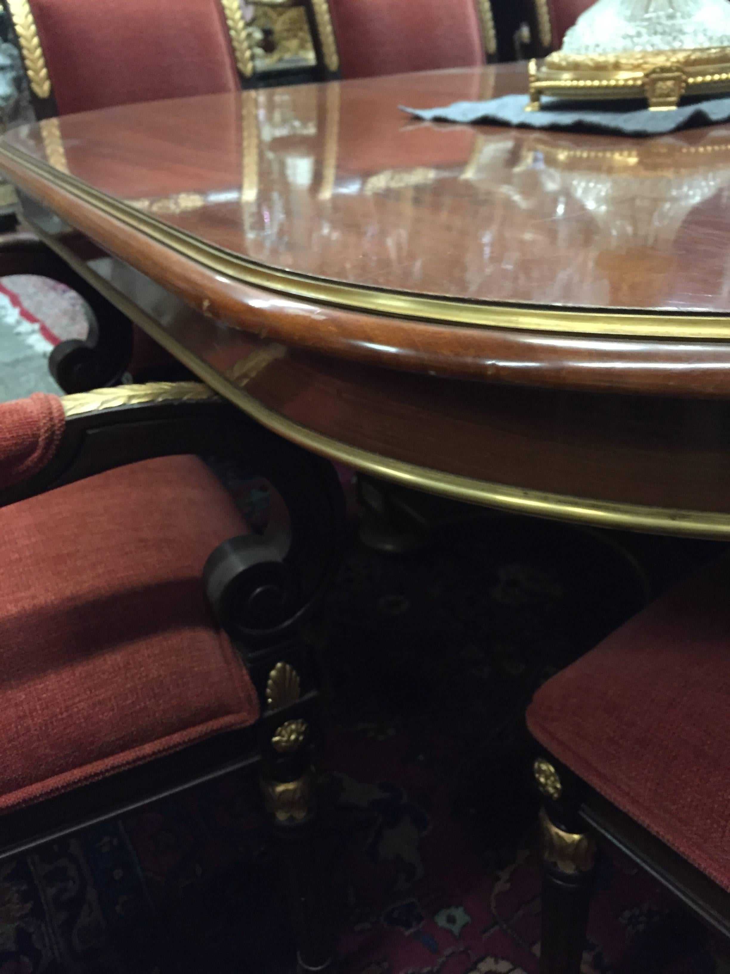 French Louis XVI Style Mahogany Dining Table, 19th Century 3