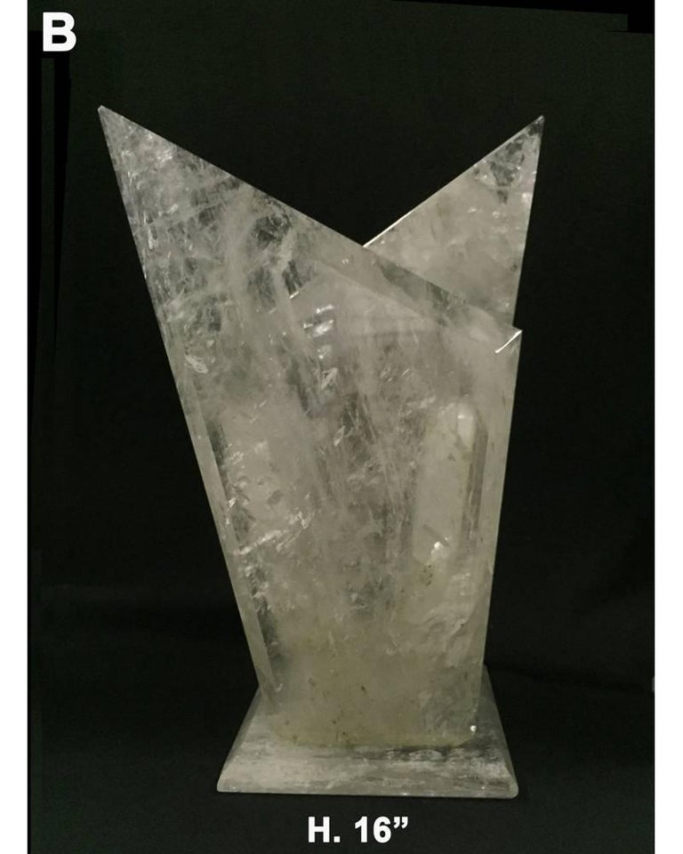Modern HandCarved Rock Crystal Vase For Sale at 1stDibs