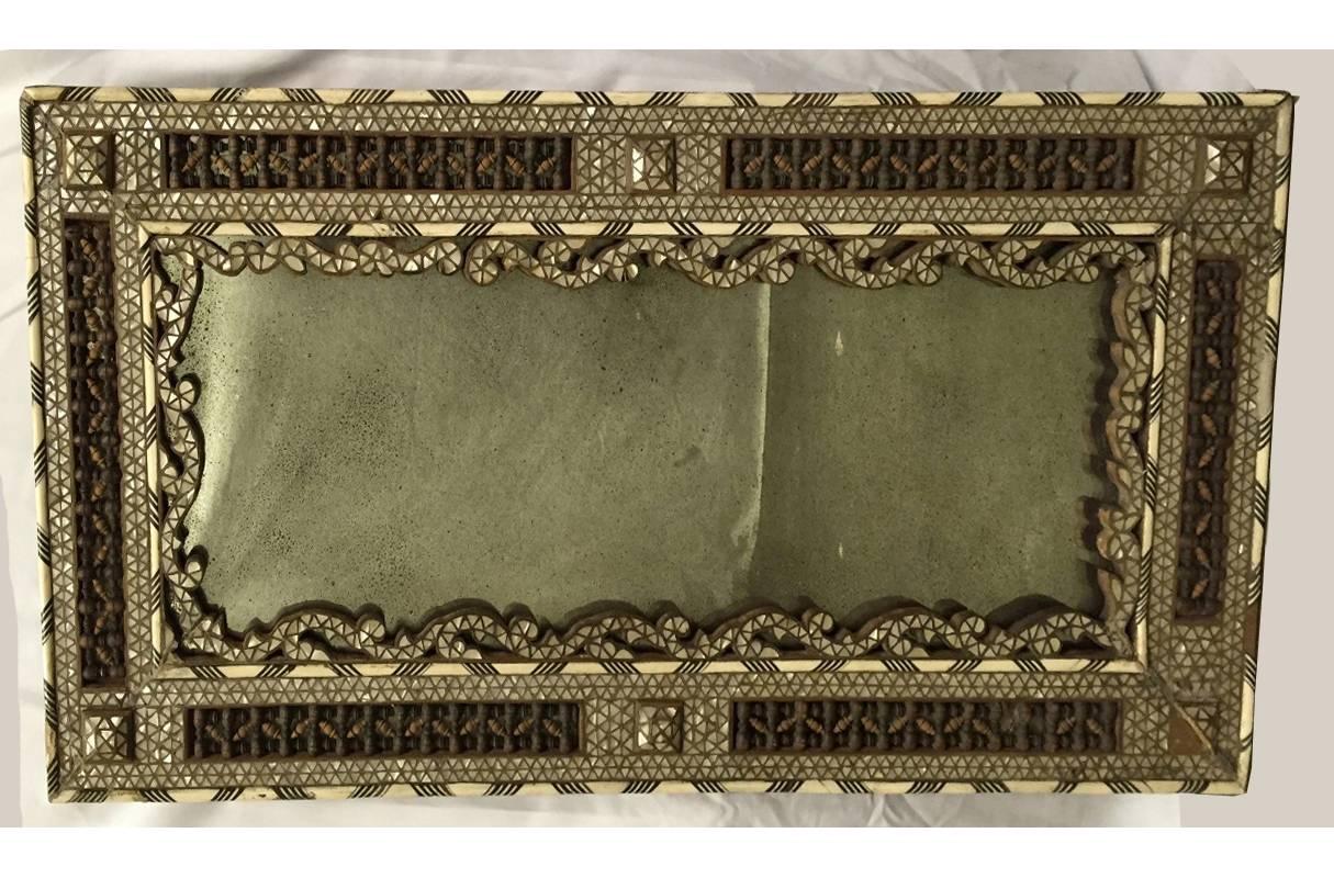 19th Century Syrian Mother of Pearl Inlaid Mirror 1