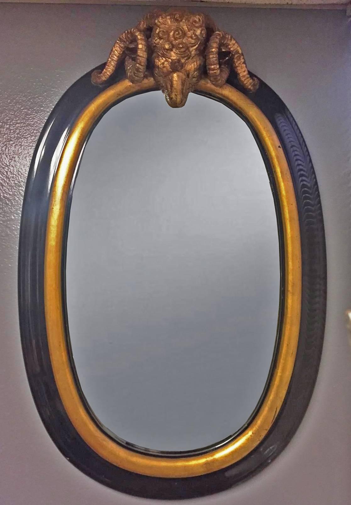 Pair of Italian Neoclassical Style Oval Mirrors 2