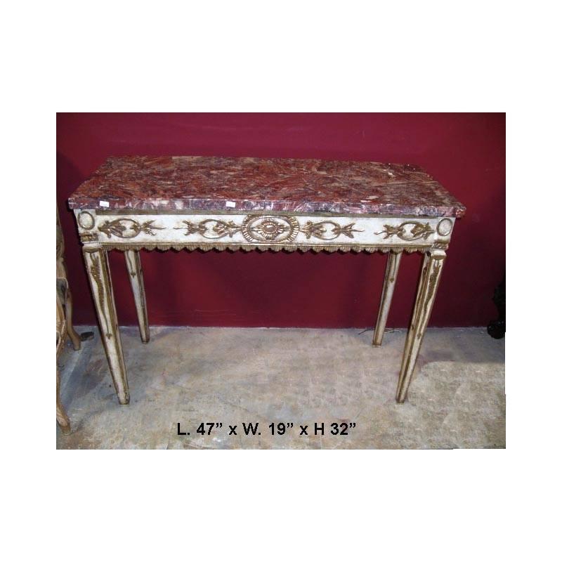 18th Century and Earlier 18th Century Italian Neoclassical Parcel Gilt Console
