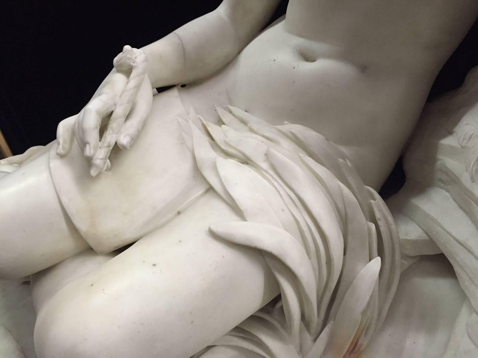 Italian Marble Reclining Nude Life Size Maiden, Signed Rinaldo Rinaldi 8