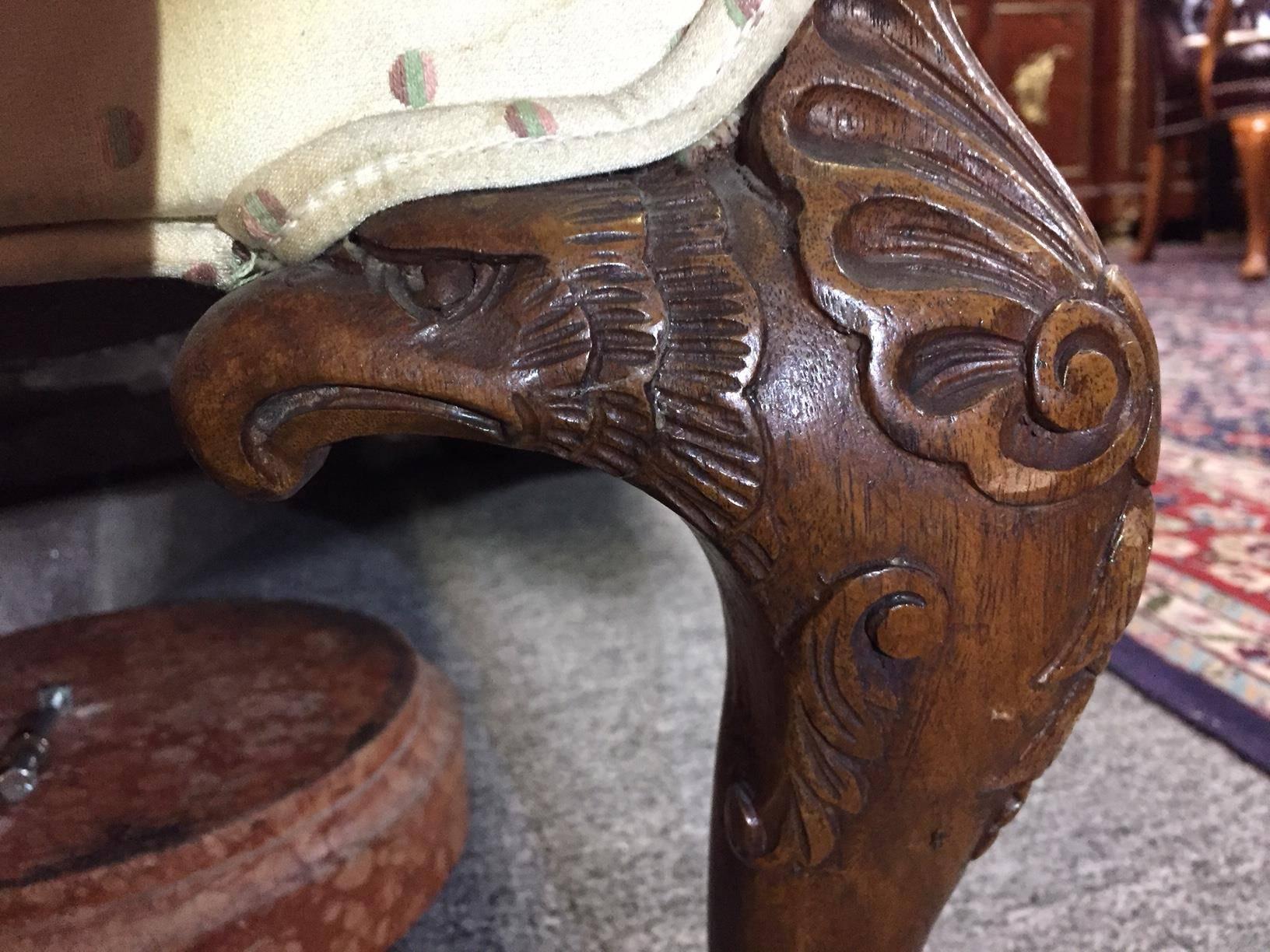 American Chippendale Style Carved Walnut Settee 1