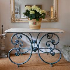 French 19th Century Patisserie Table with original marble top