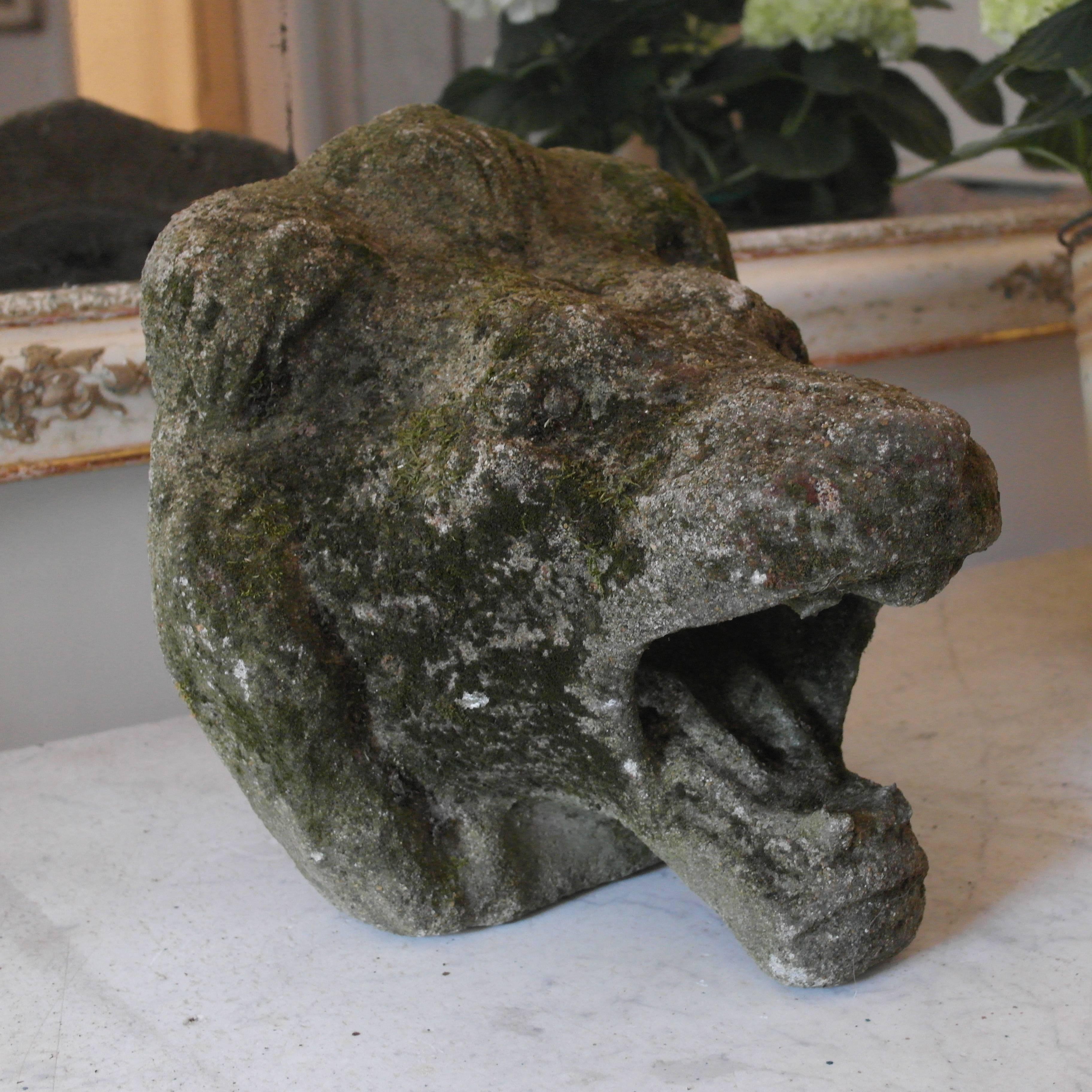 English Early 20th Century stone Lion's Head