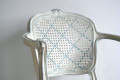 Pair of French Original Painted Caned Chairs
