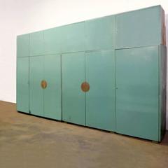 Bauhaus Built-In Wardrobe with Original Celadon Green Lacquer Finish, circa 1930