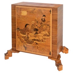 Unique Low Cabinet with Intarsia by Viktor Lurje for Wiener Werkstätte c. 1926