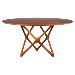 Runder Esstisch/Mitteltisch, Untergestell aus Massivholz, Platte aus furniertem Holz, Maßanfertigung
