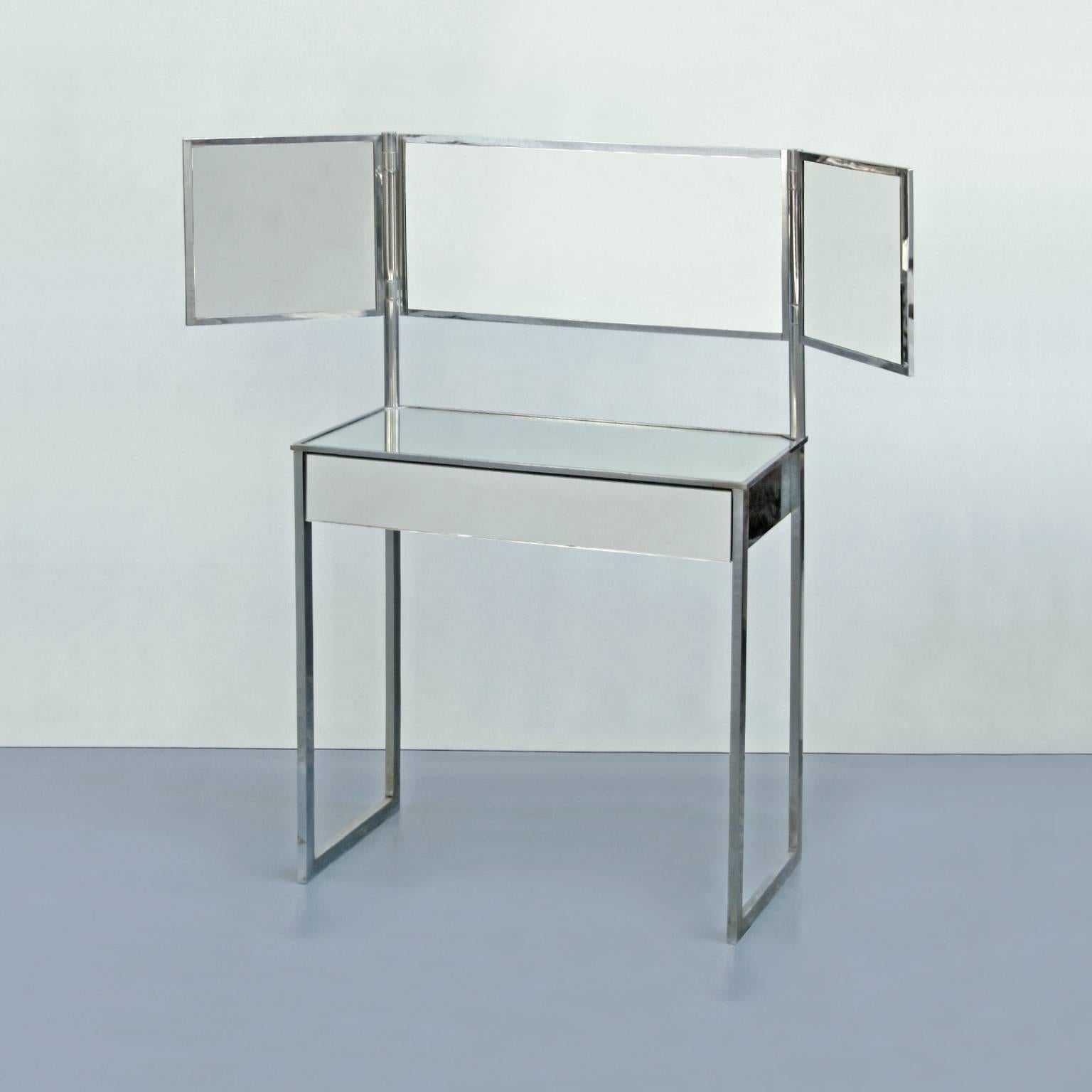 Mirrored dressing table in German modernism style, circa 1930.