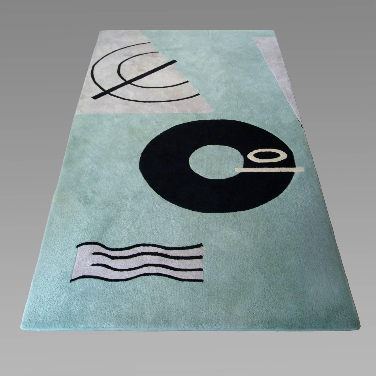 Modernist rug by Eileen Gray for E1027 by Carpeticka, West Germany, 1987.