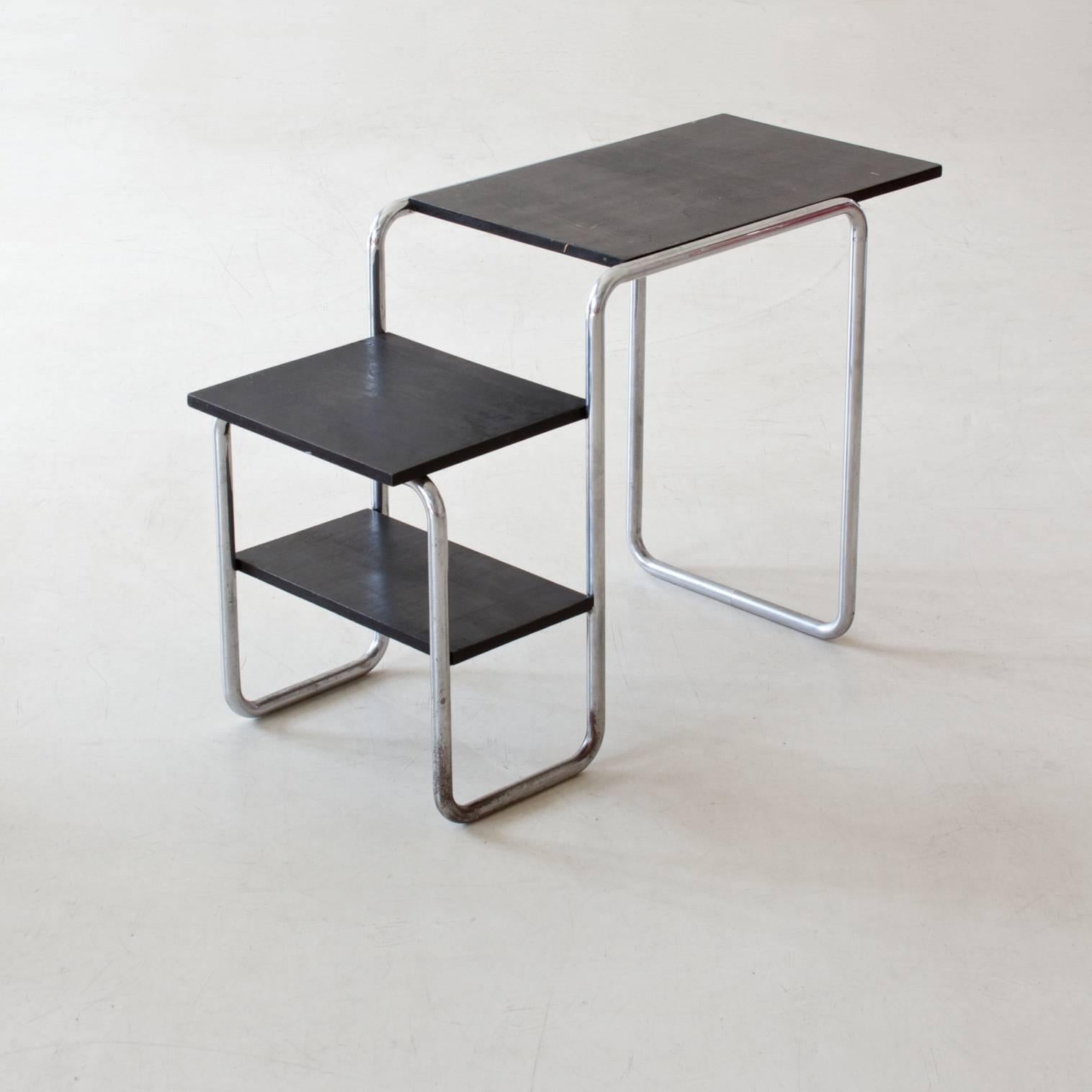 German Bauhaus Tubular Steel Typewriter Table by Marcel Breuer, Thonet, 1928