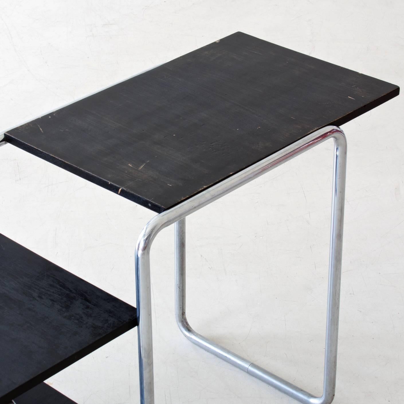 Plated Bauhaus Tubular Steel Typewriter Table by Marcel Breuer, Thonet, 1928