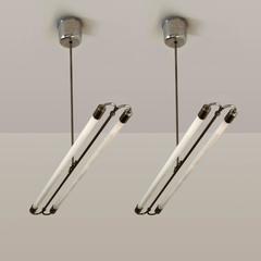 Art Deco-Streamline Neon-Pendelleuchten, verchromter Stahl, Berlin, um 1935