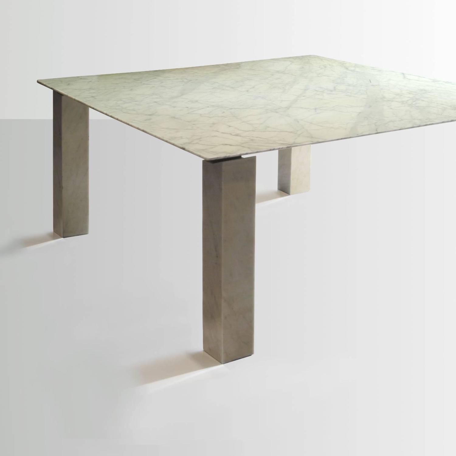 Postmodern Carrara Marble Dining Table Attributed To Cappellini Milano 1980 For Sale At 1stdibs