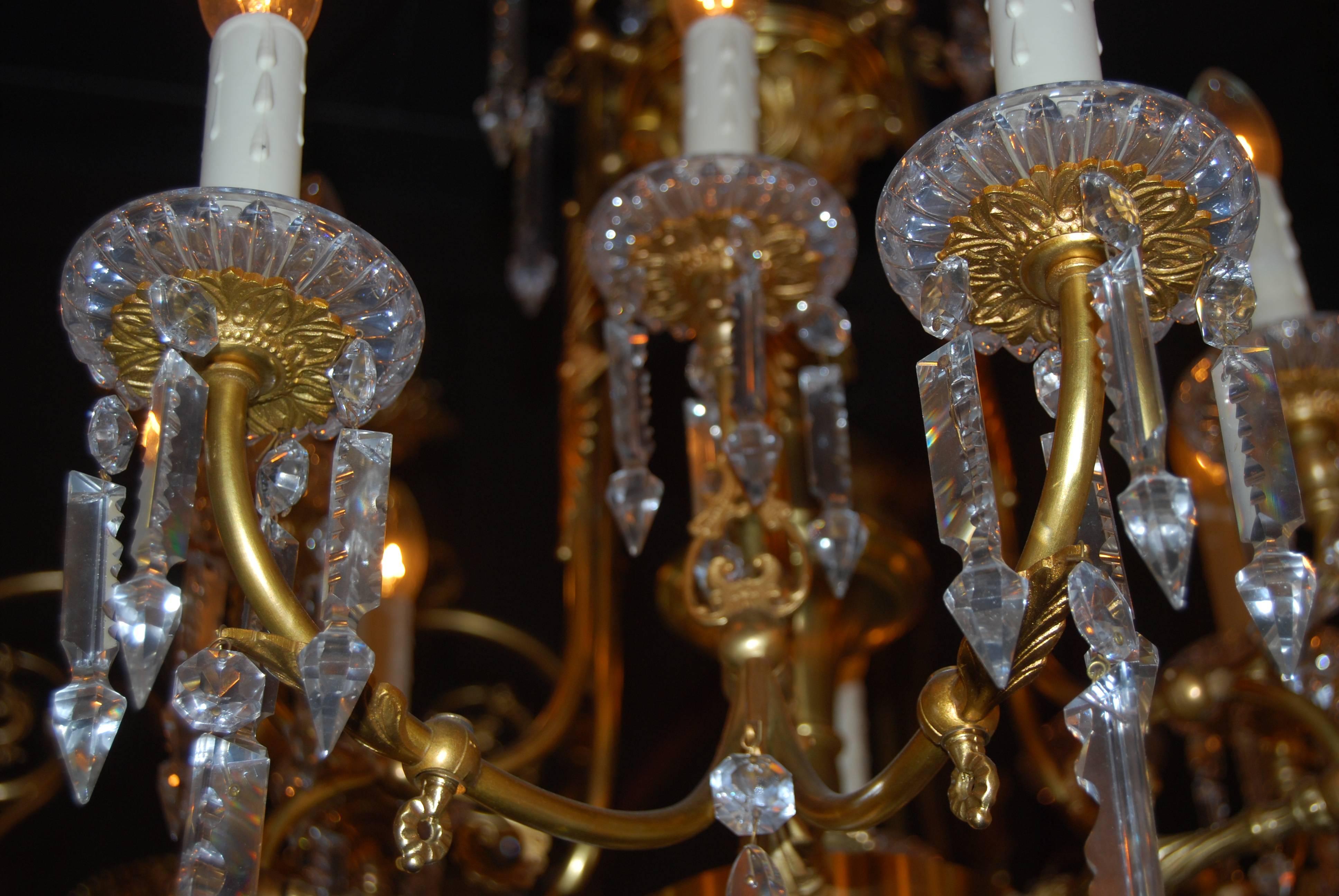 Neoclassical  Gas chandelier in neoclassic style, from French 1860 For Sale