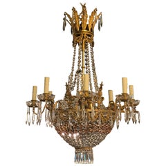19th Century Second Empire Chandelier with Pink Crystals