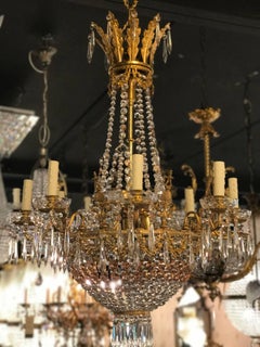 19th Century Second Empire Chandelier with Pink Crystals