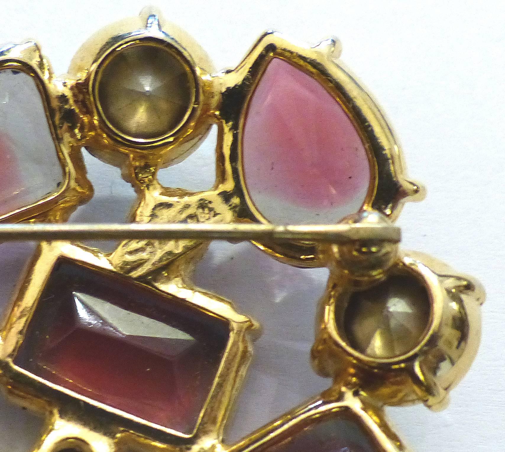 Mid-Century Modern 1950s Elsa Schiaparelli Aurora and Amethyst Brooch