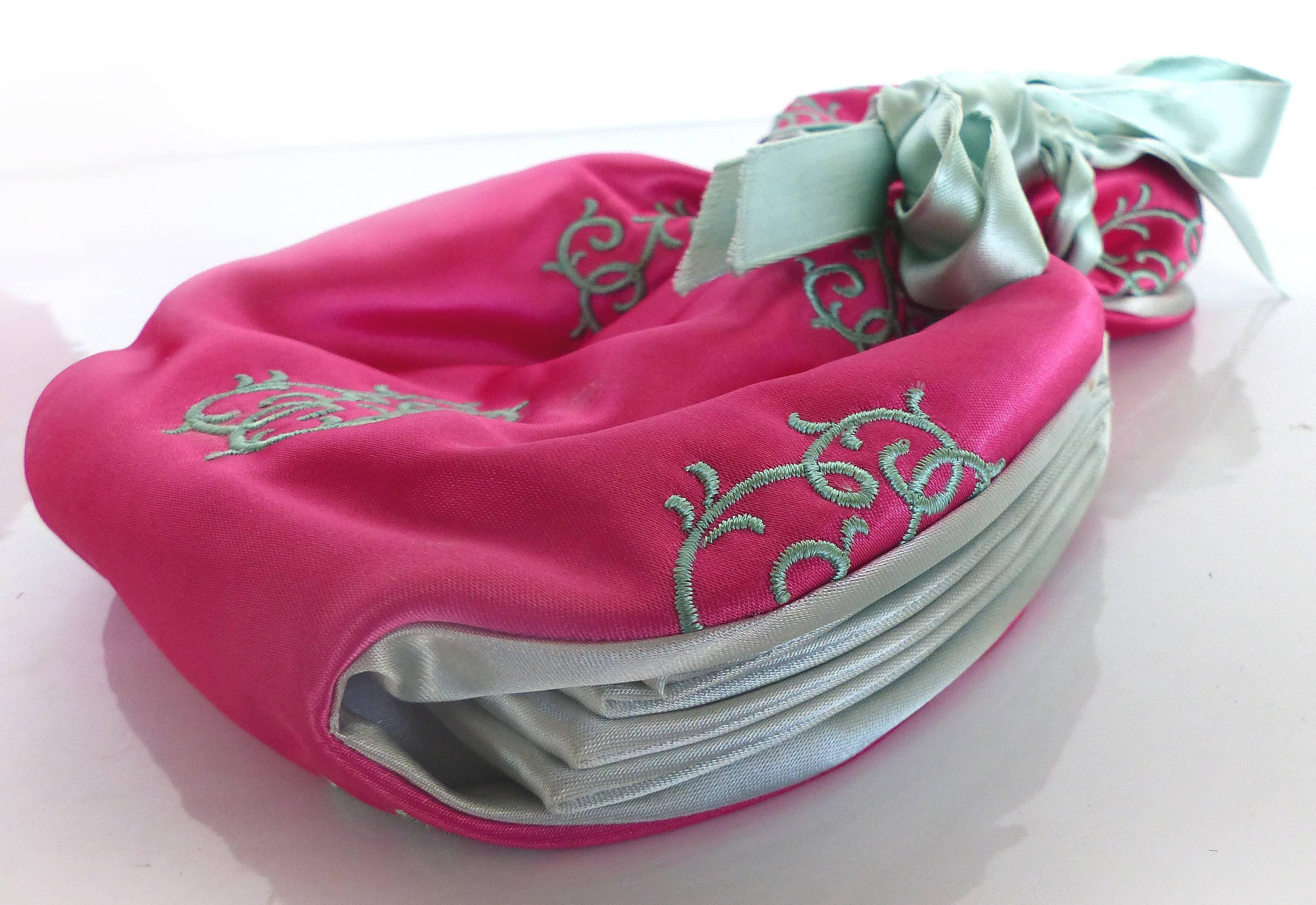 Mid-Century Modern Mid-20th Century Schiaparelli Boudoir Jewelry Pouch with Original Box
