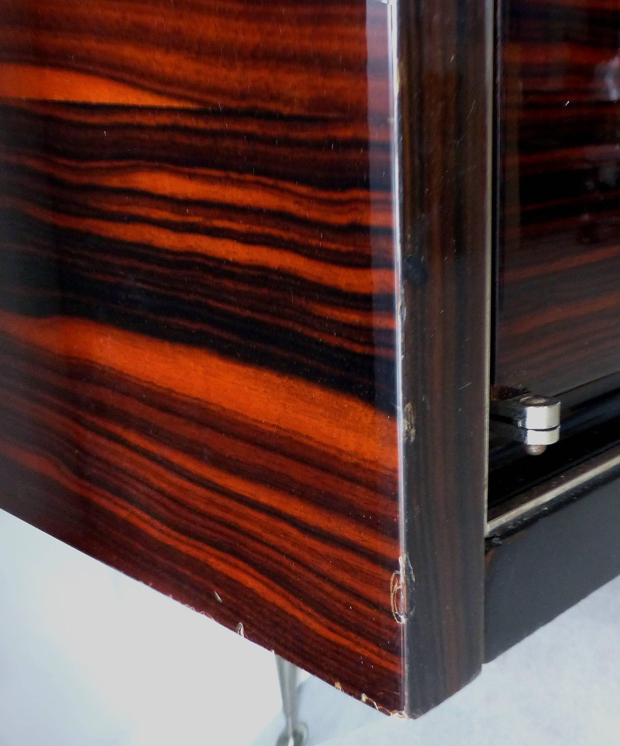 1930s French Art Deco Macassar and Ebony Credenza with Bar Compartment 3