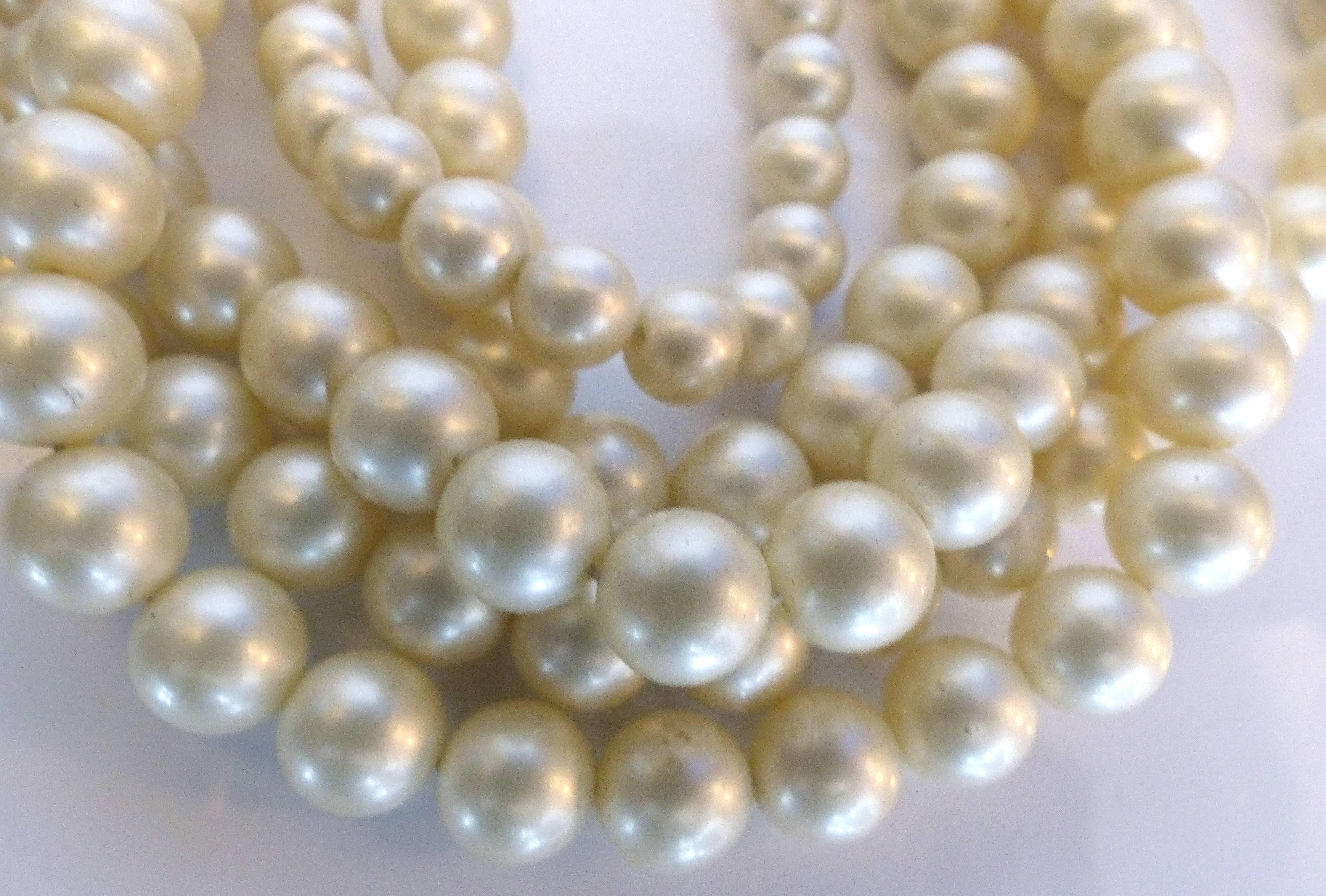 Mid-20th Century Elsa Schiaparelli Five Strand Faux Pearl Necklace