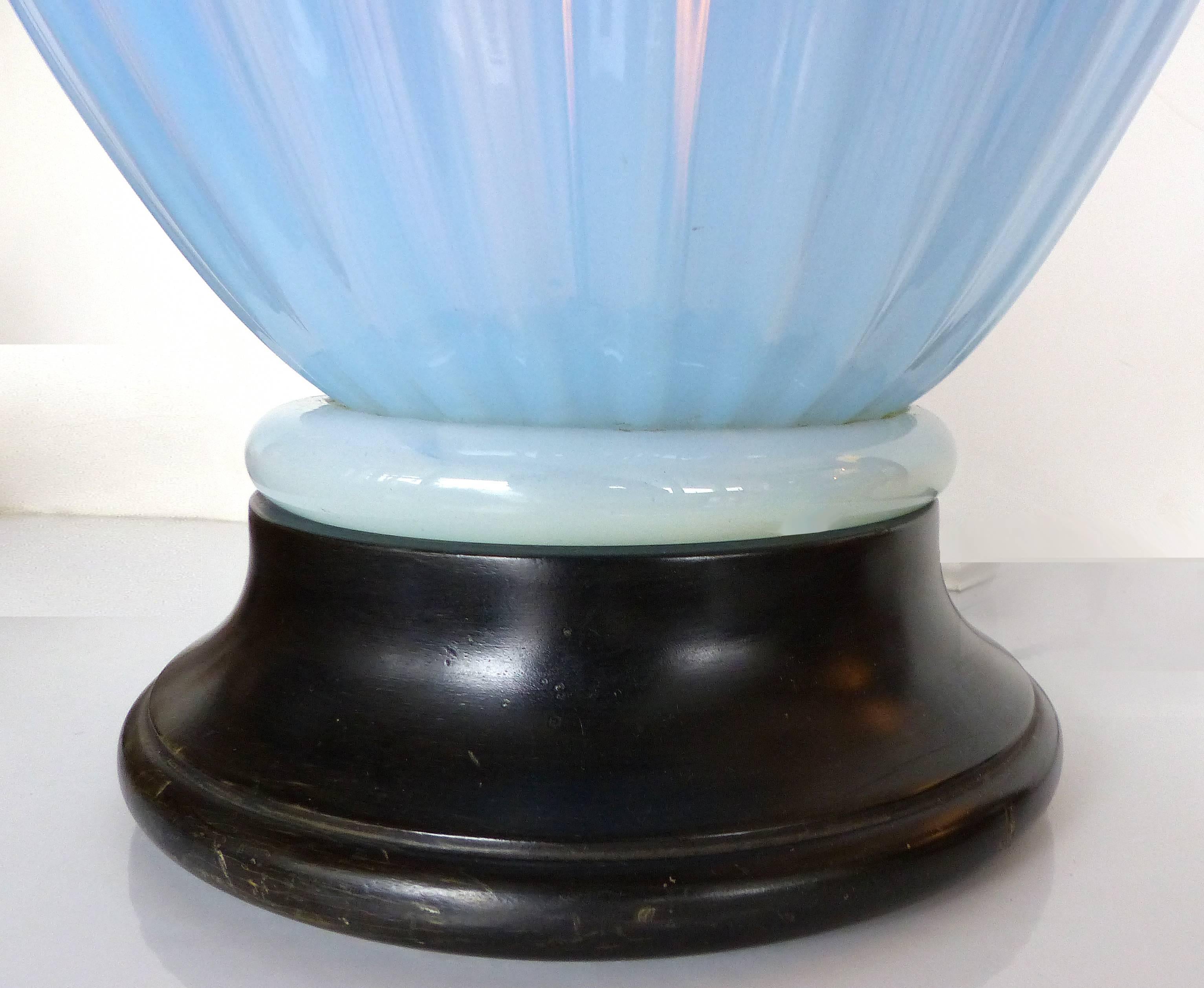 20th Century Mid-Century Modern Blue Murano Glass Table Lamp by Marbro