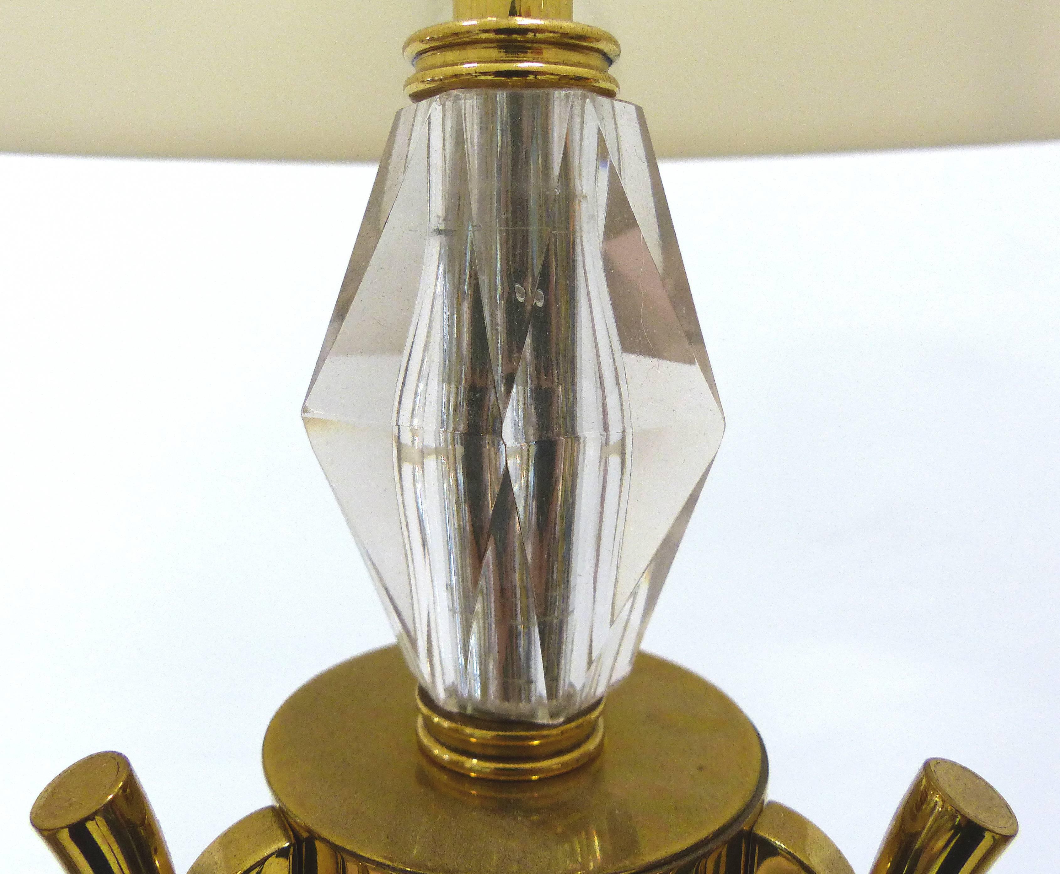 1940s French Brass and Crystal Floor Lamp 3