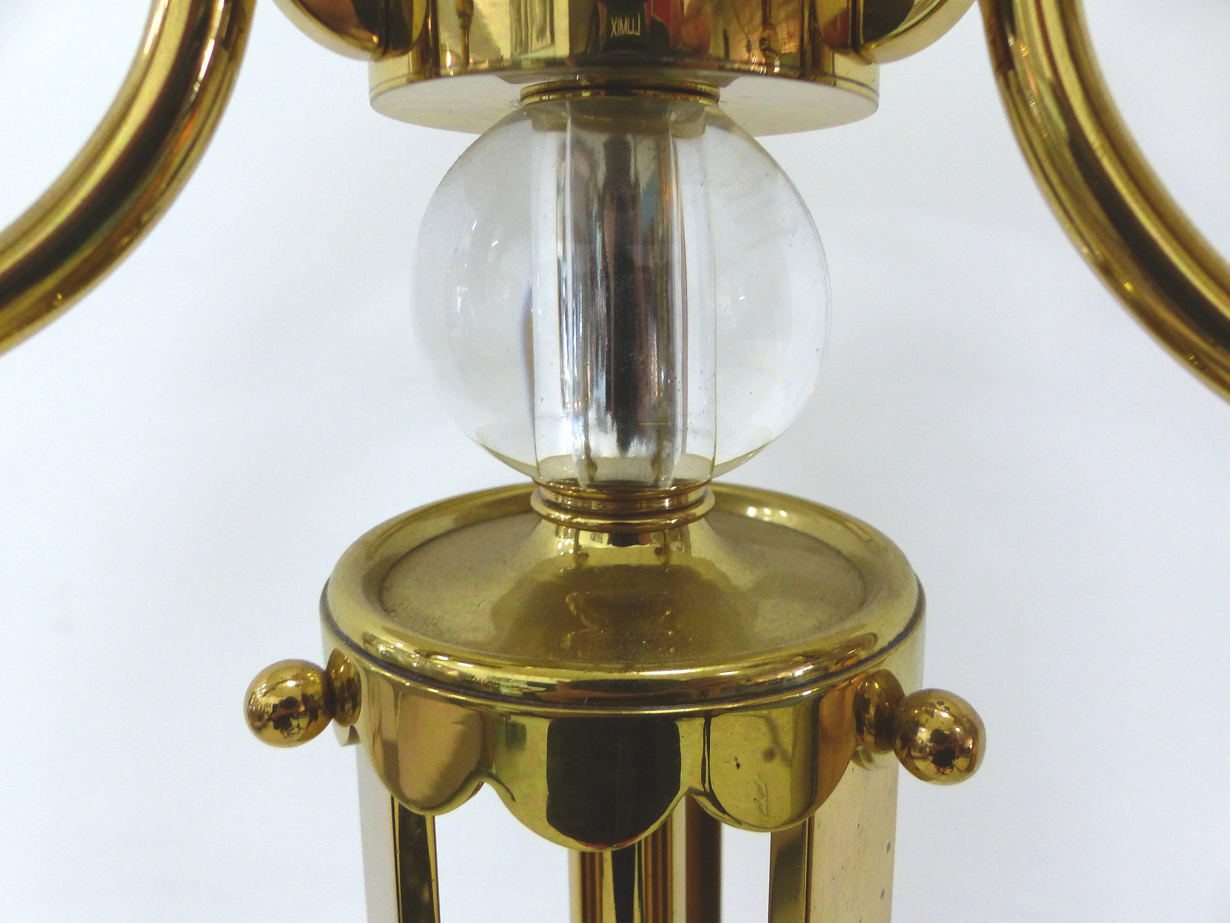 1940s French Brass and Crystal Floor Lamp 2