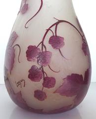 François-Théodore Legras Art Nouveau Cameo Art Glass Vase