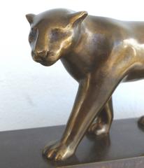 1981 Bronze Panther Sculpture by Roberto Esteves