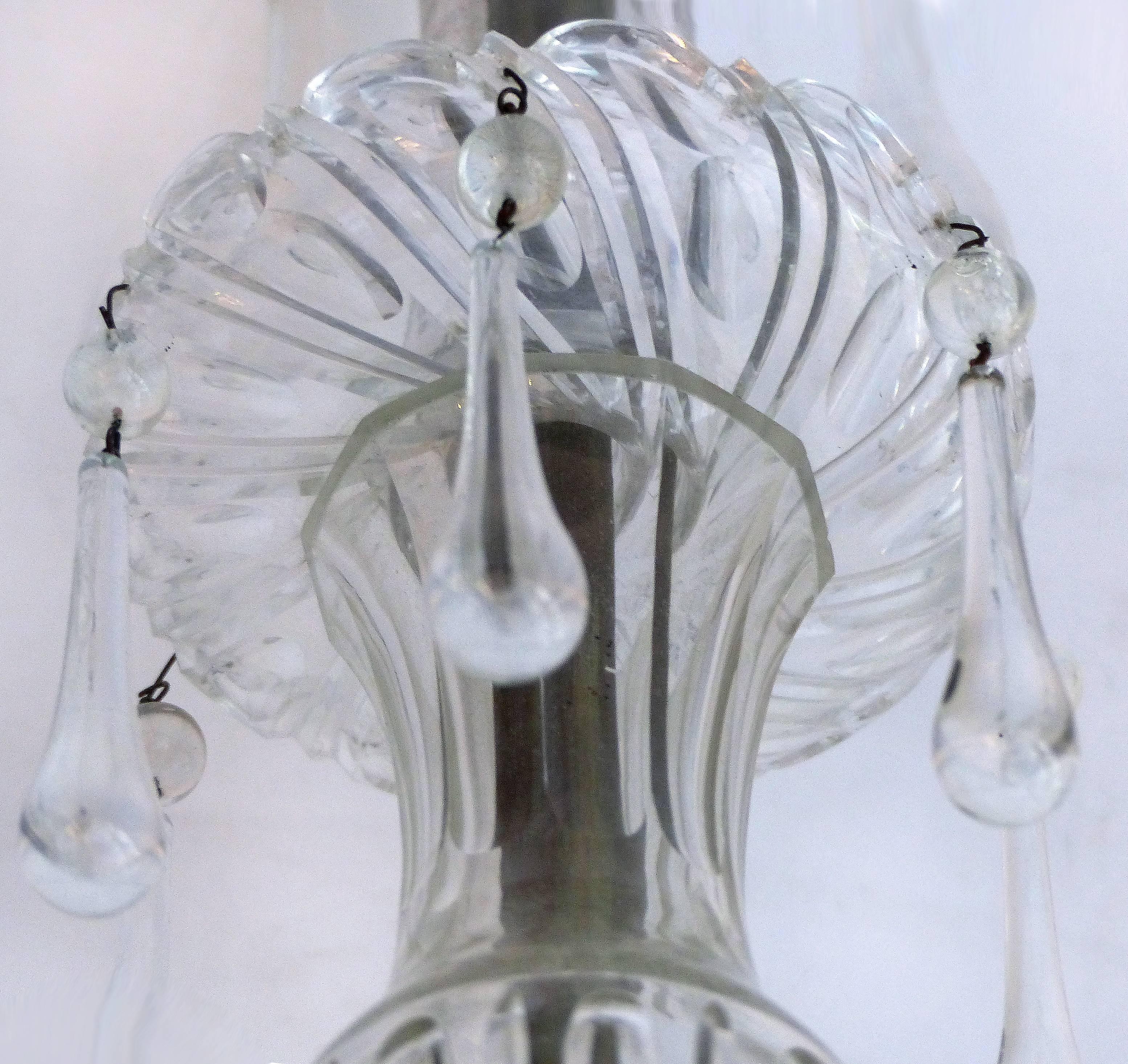 Mid-20th Century Classical Cut-Glass Star Pendant Fixture 5