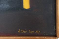1967 Figuratives abstraktes Ölgemälde des amerikanischen Schulkünstlers Arnold Weber