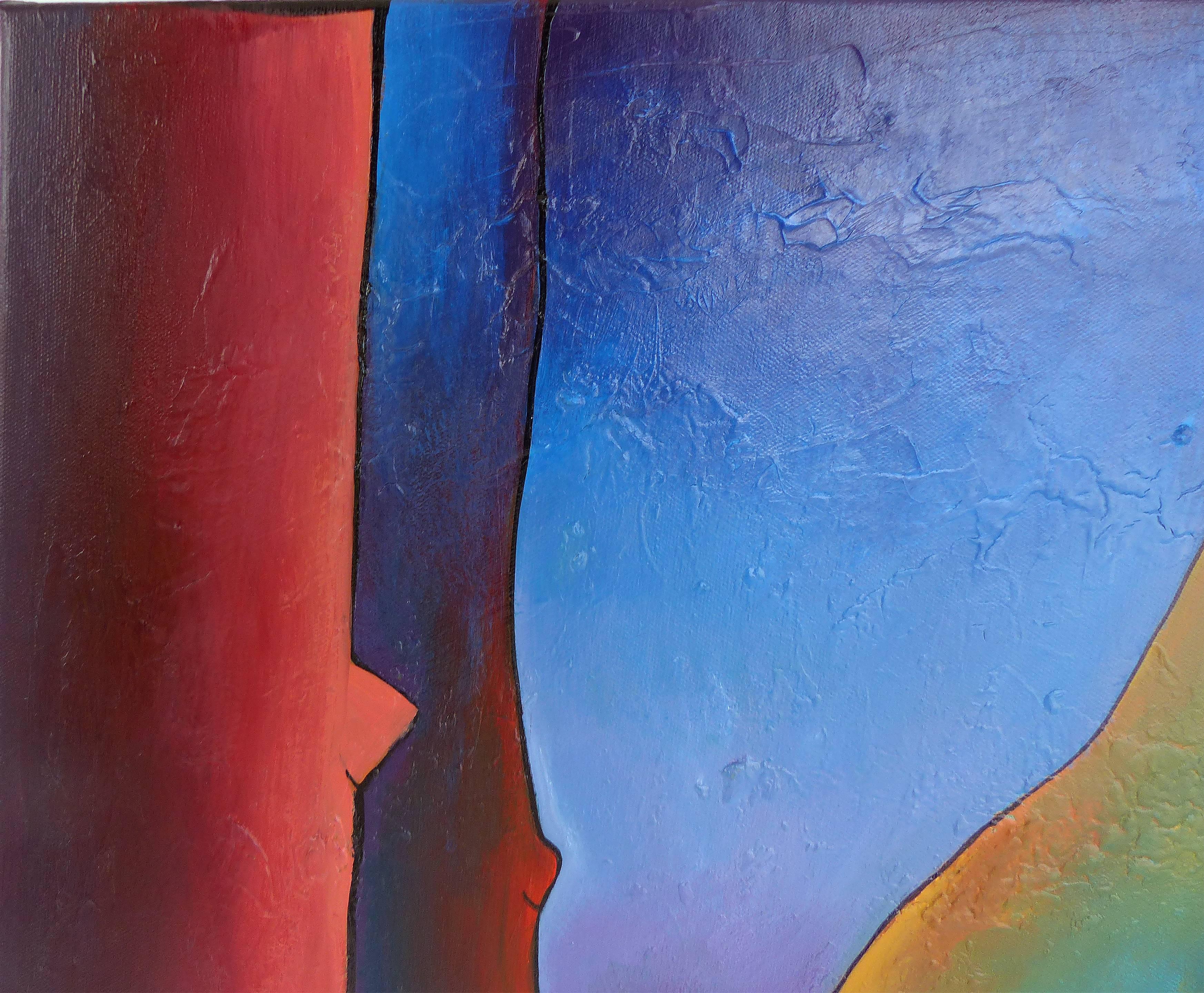 An abstract painting by seasoned Cuban-American artist Juan Navarette titled 