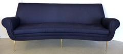 Mid-Century Modern Italian Curved Sofa by Gigi Radice