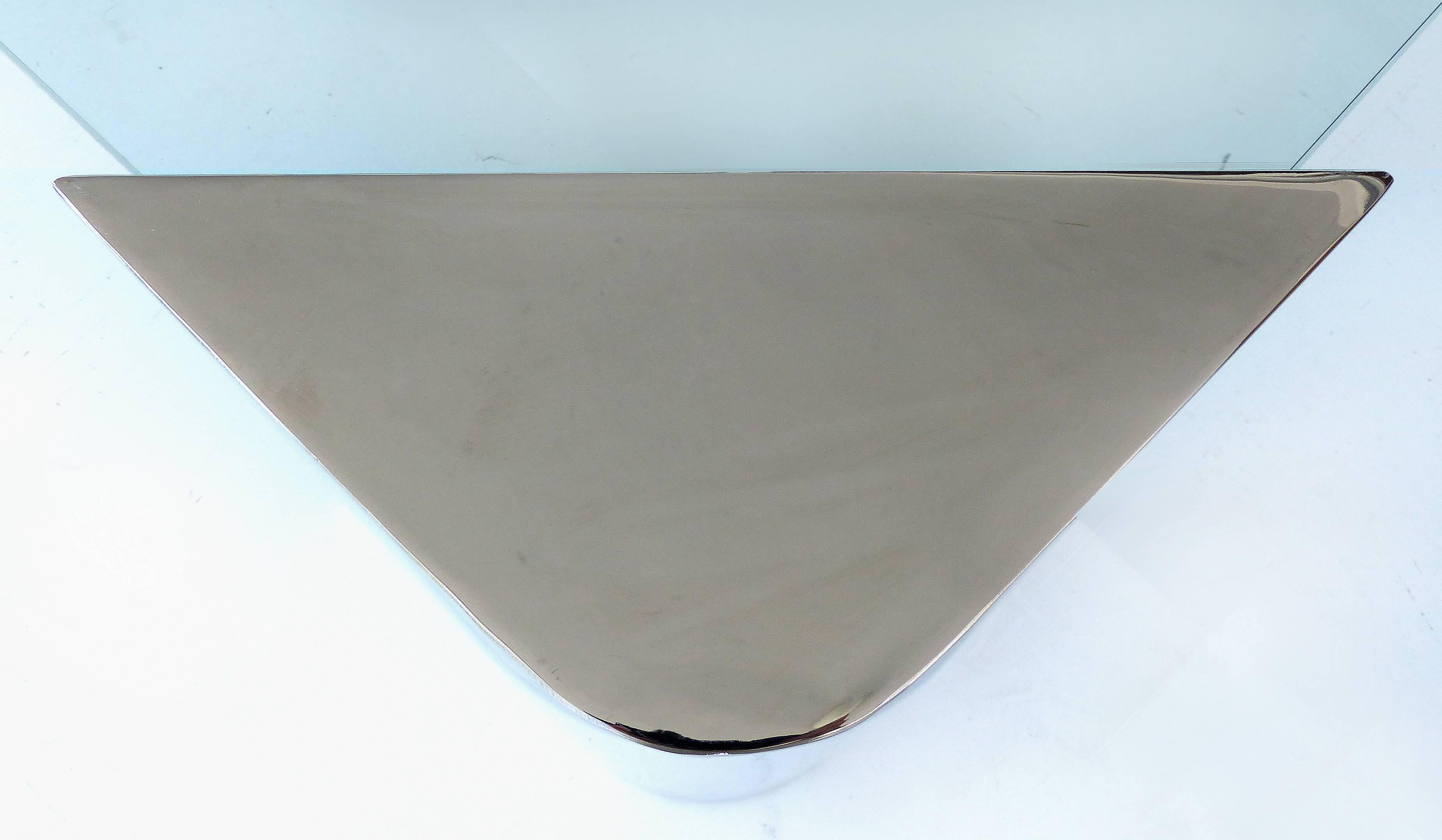 Late 20th Century Chrome and Glass Coffee Table Attributed to Karl Springer