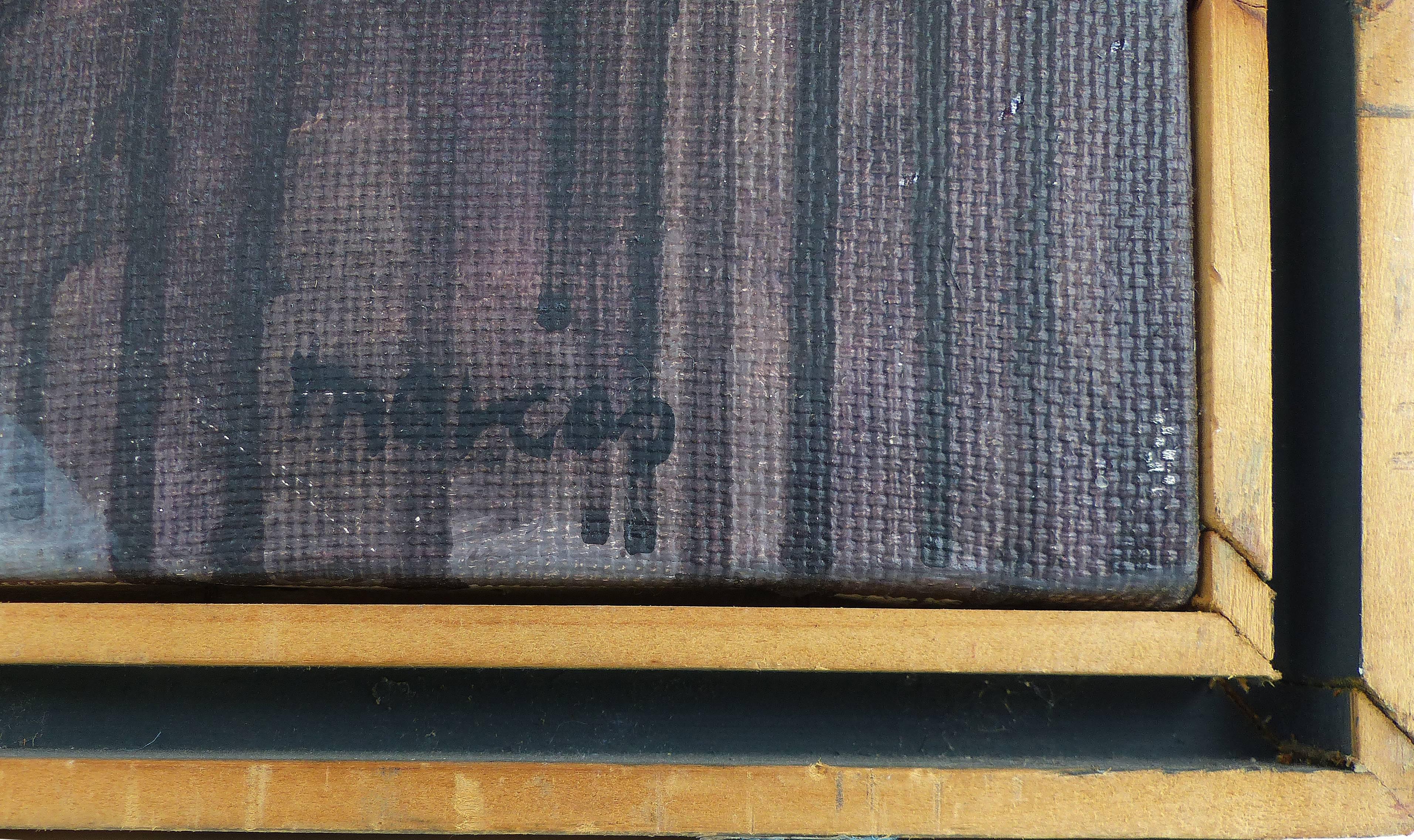 Vintage Jesus Marcos Impetuous Violinist Ölgemälde auf Leinwand 

Der aus Salamanca, Spanien, stammende Marcos zog 1960 mit seiner Familie nach Argentinien. Er lebte bis 1972 in Argentinien, Mexiko und Paris. Nach dem Studium der bildenden Kunst