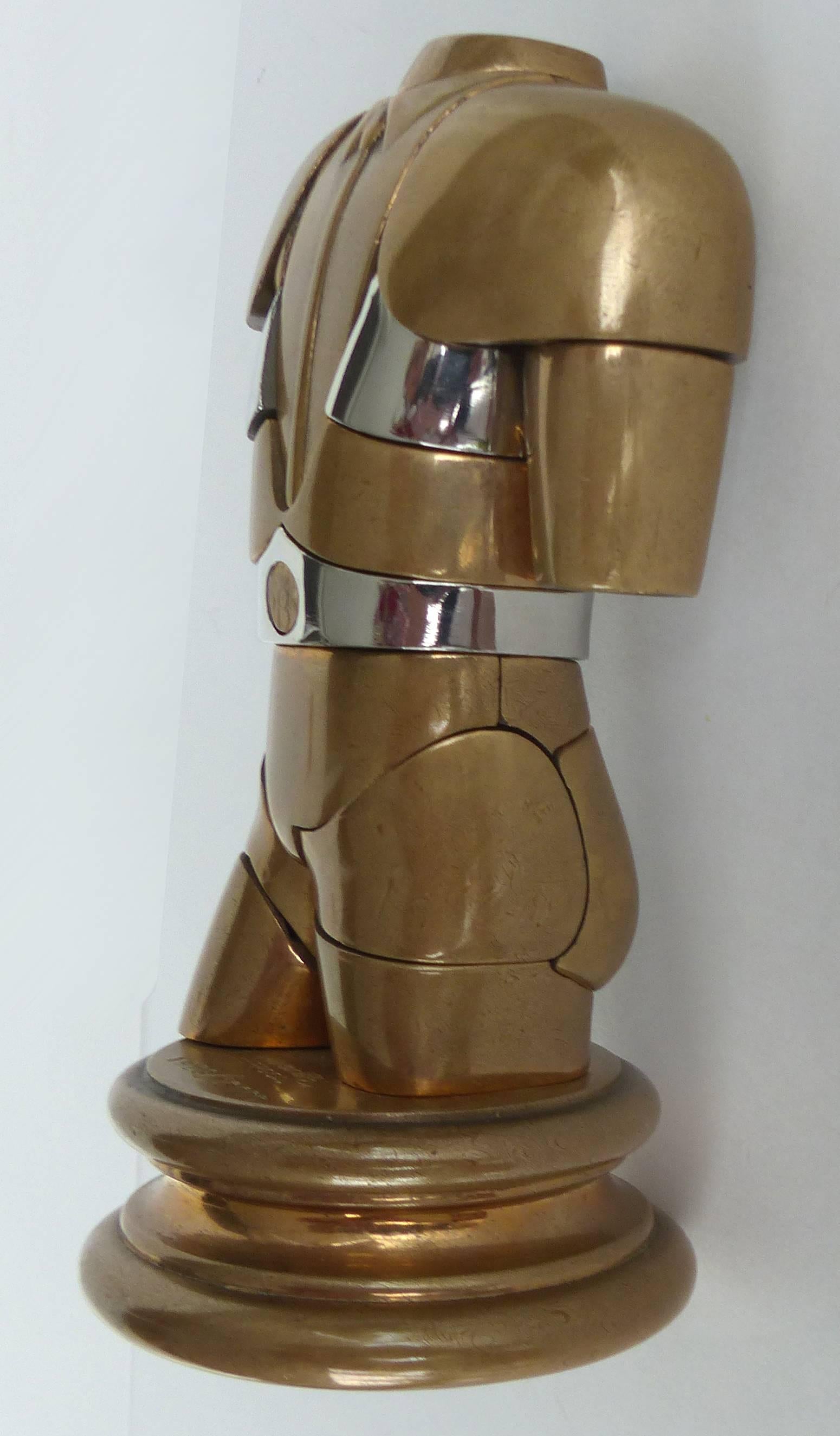 A rare puzzle sculpture by renowned Spanish sculptor Miguel Ortiz Berrocal (1933-2006) titled "Manolete". Berrocal was an award-winning Spanish figurative and abstract sculptor. He is best known for his puzzle sculptures, which can be