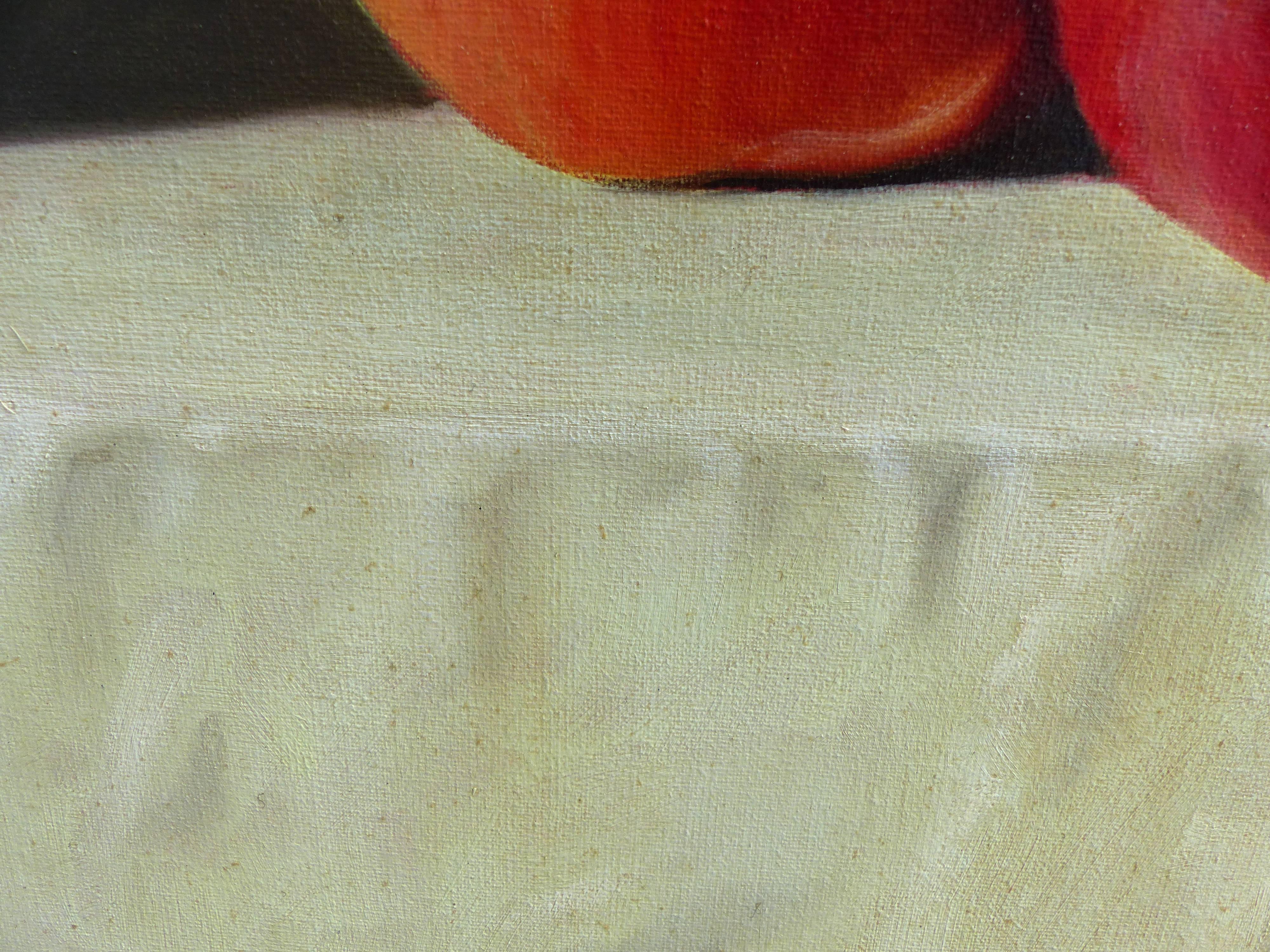 Contemporary Realism Still Life Oil on Canvas with Apples by G. B. Valverde 2
