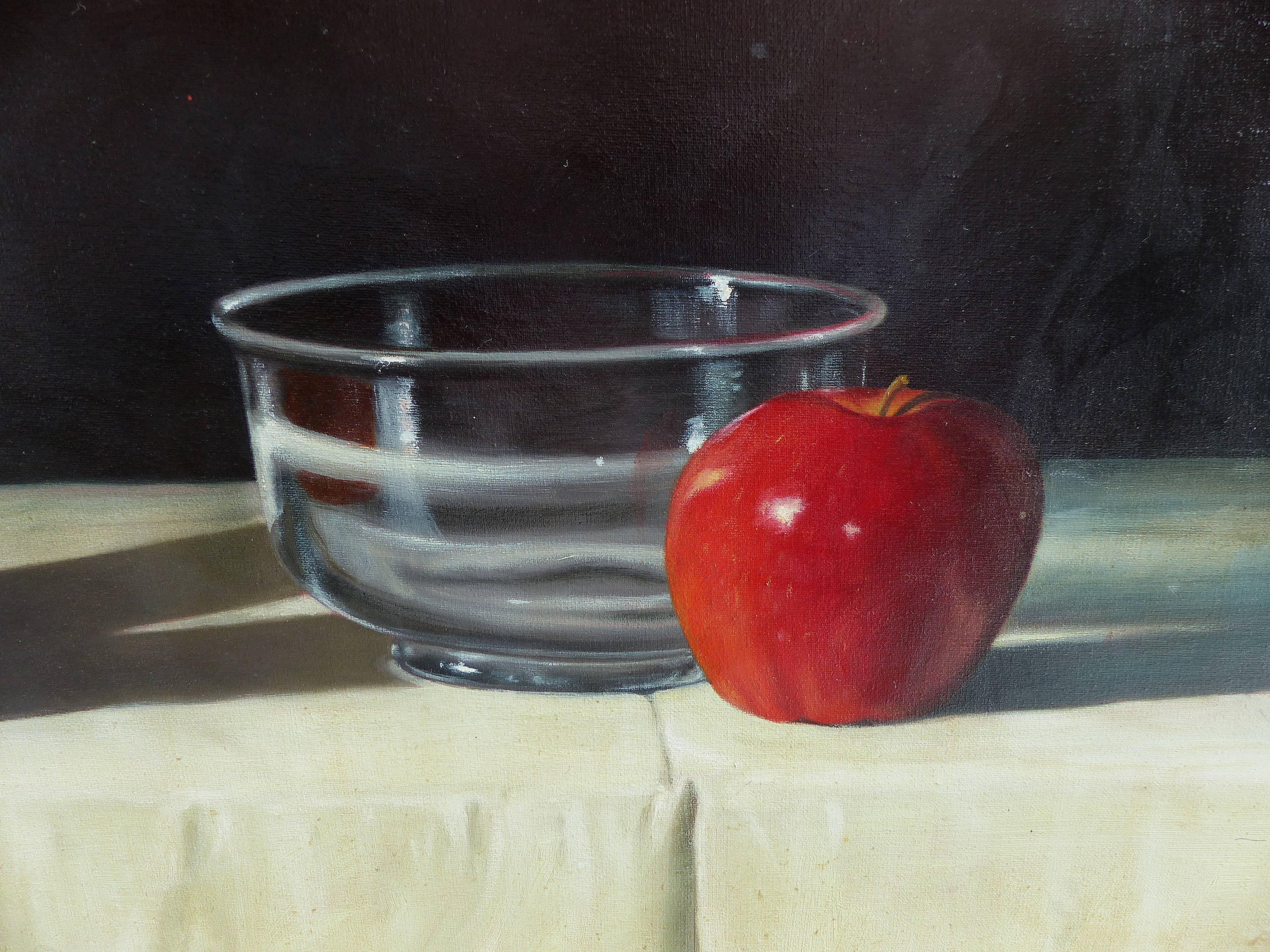 Contemporary Realism Still Life Oil on Canvas with Apples by G. B. Valverde 1