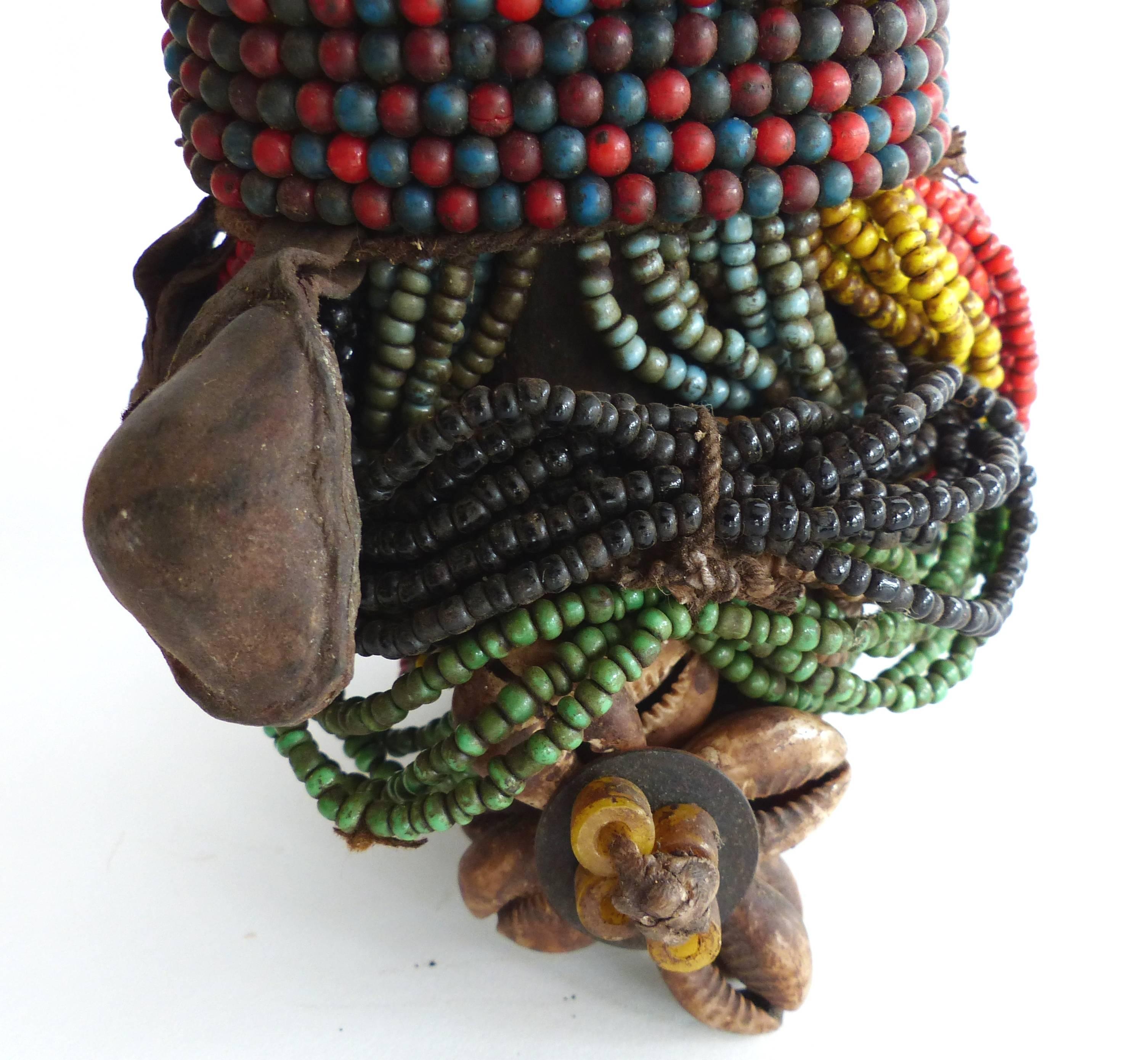 20th Century African Beaded Fali Fertility Doll from Cameroon In Good Condition In Miami, FL