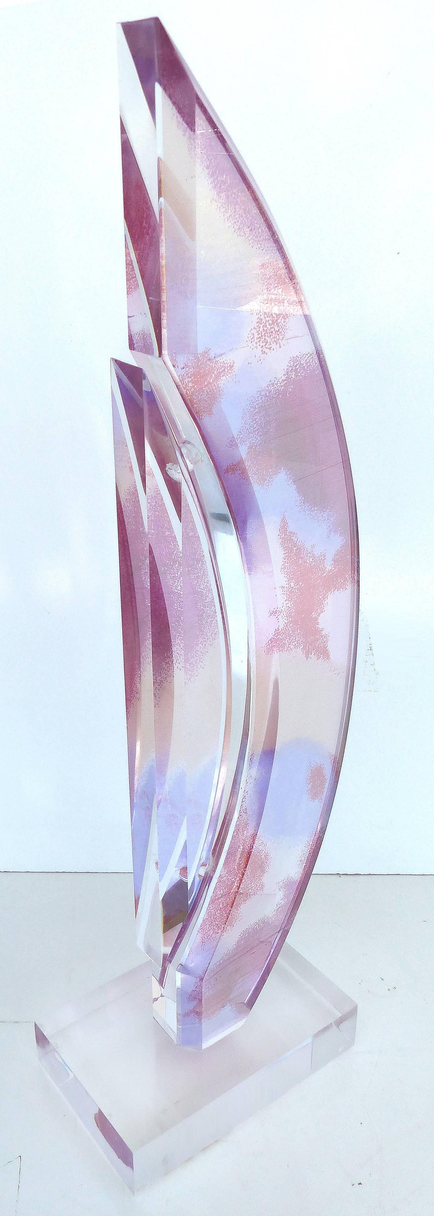 Custom-Made Lucite Sculpture with Infused Color 4