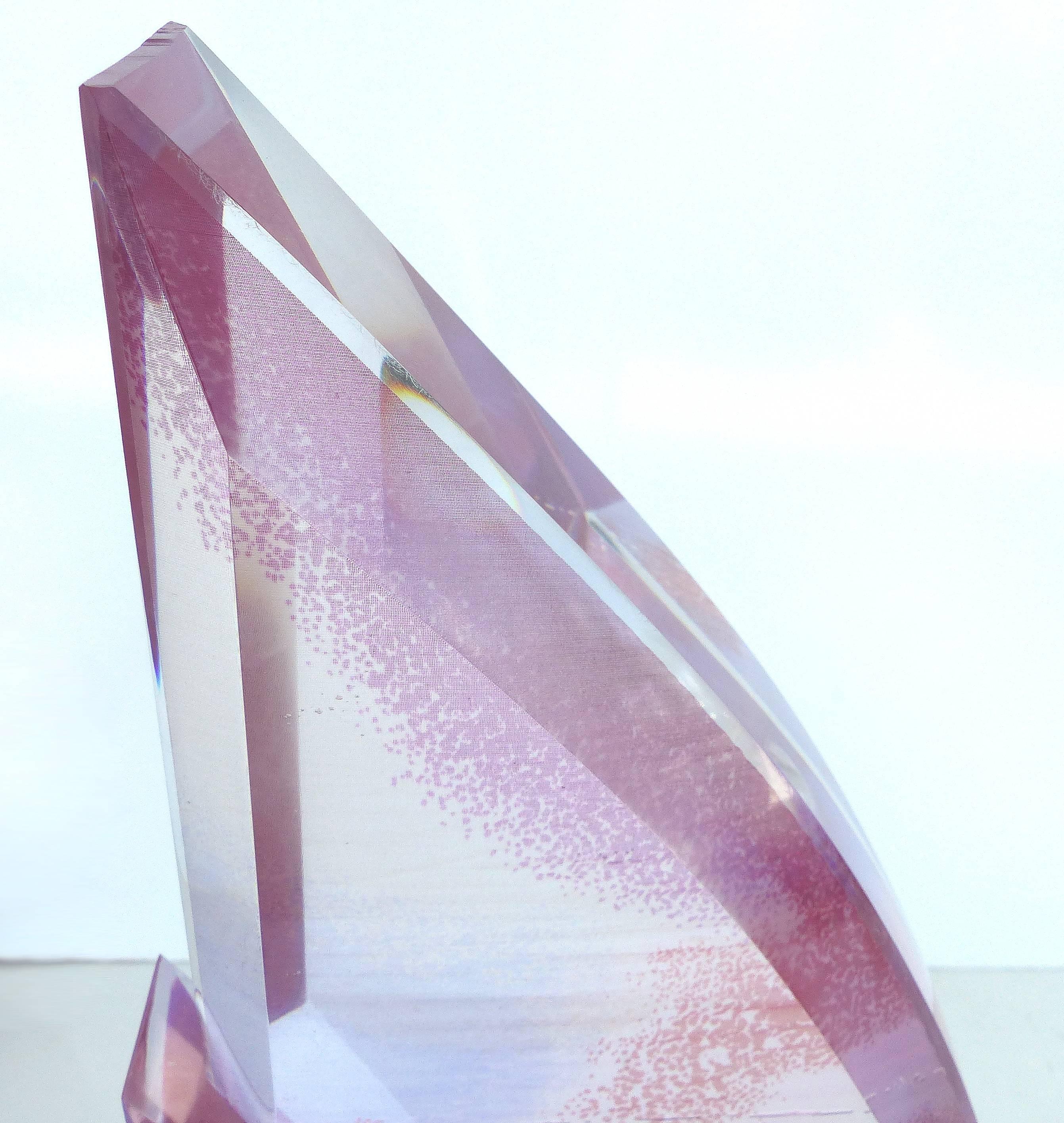 American Custom-Made Lucite Sculpture with Infused Color